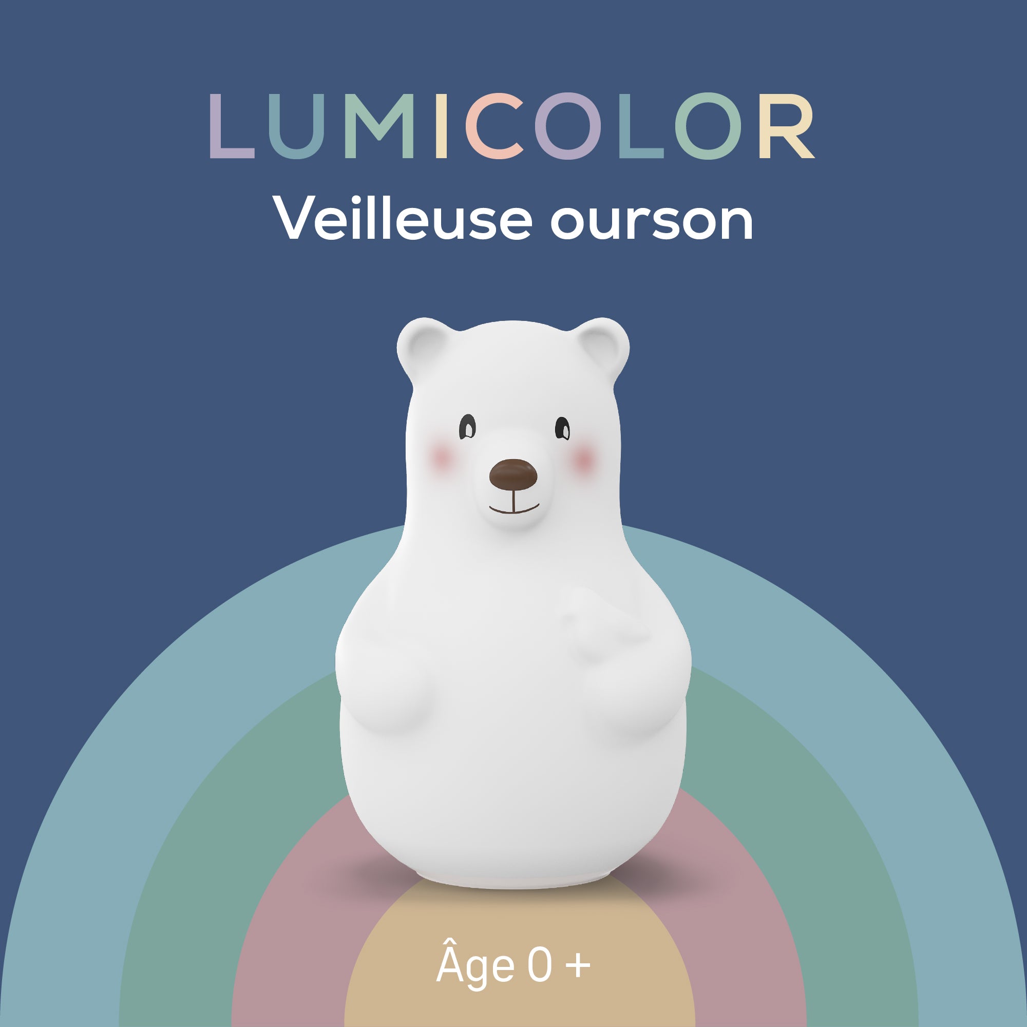 Veilleuse ours Lumicolor (15 cm) - Blanc - Kiabi - 37.99€